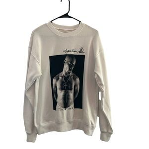 2Pac Graphic White Sweatshirt Size S